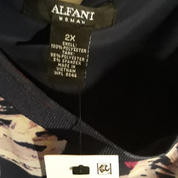 Tunique Violette Alfani - Taille 0X (Plus) - Manches Longues En Rayon - Occasion Très Bon état